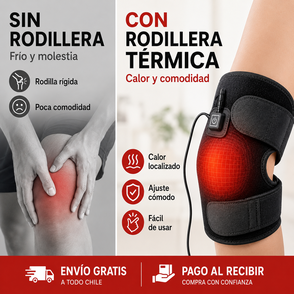 Rodillera Térmica: calor y comodidad para tus rodillas en casa - ENVIO GRATIS