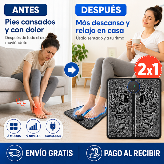 Masajeador de Pies EMS 2x1 – Relajo en Casa para Pies Cansados 🔥
