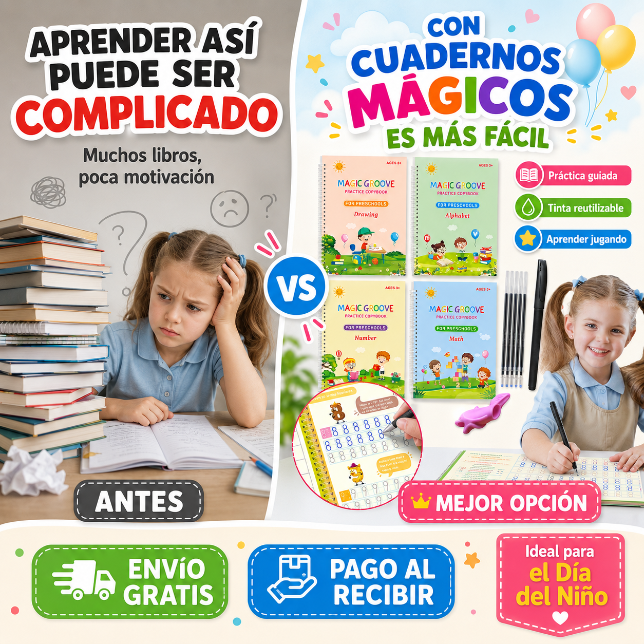 🎁 Cuadernos Mágicos Educativos – Aprende, Practica y Vuelve a Empezar