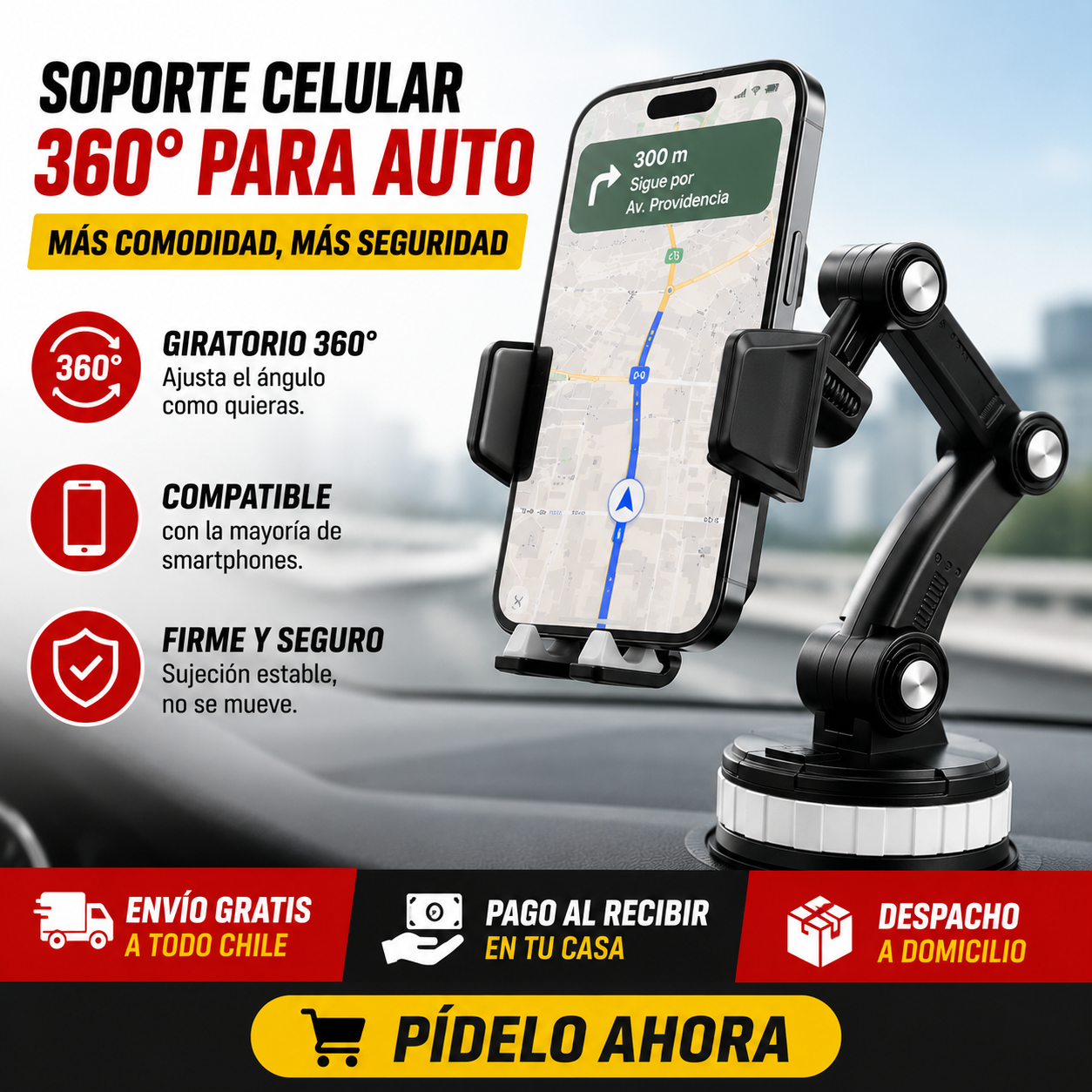 Soporte Celular 360° Para Auto ¡🔥Oferta imperdible!