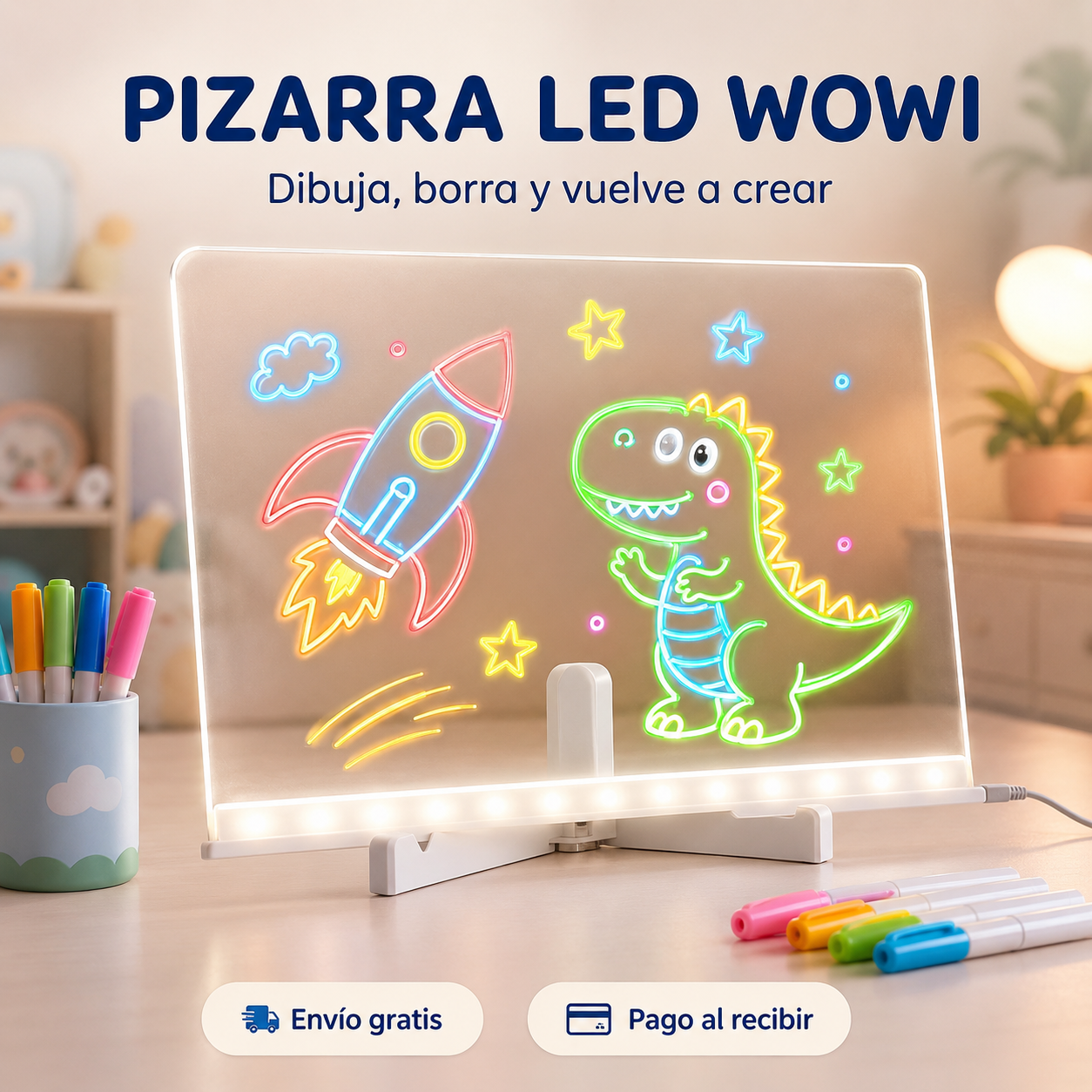 🎁 Pizarra LED WOWI: creatividad con luces para niños