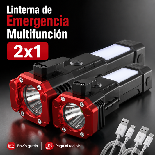 Linterna de Emergencia Multifunción – Oferta 2x1 🔦