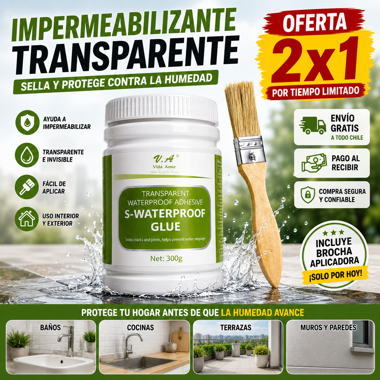 Sellador Impermeabilizante Invisible para Grietas y Humedad 💧